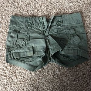 Green cargo shorts
